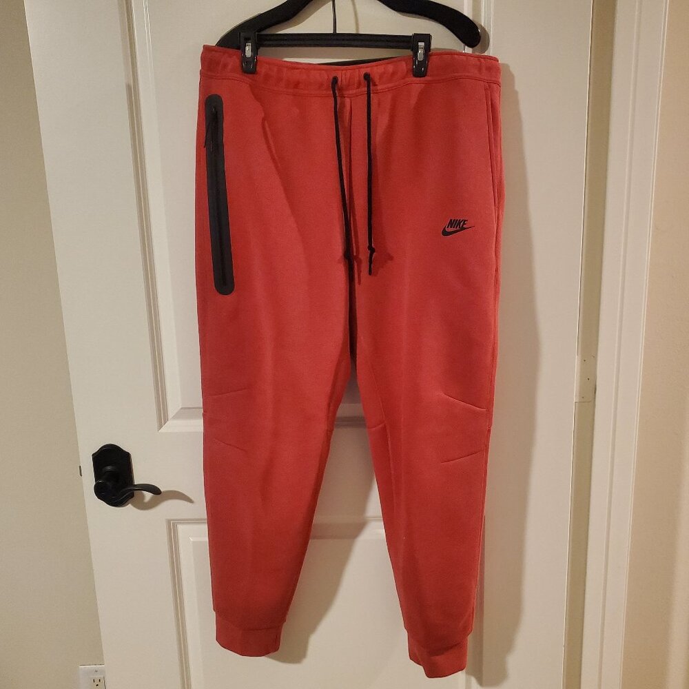 NWT Nike Tech Fleece Jogger sweatpants Men's XXL - University Red Heather Black